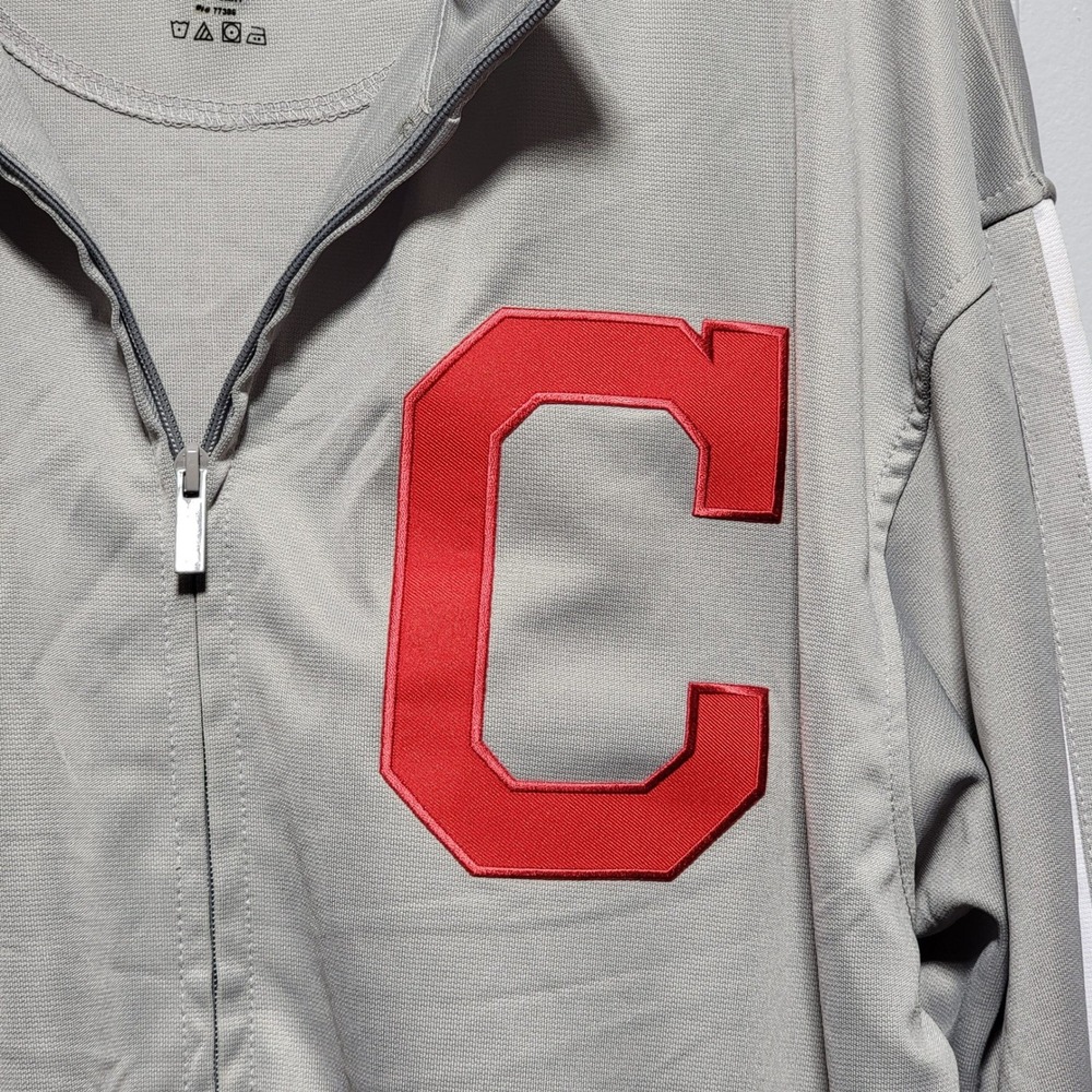 Dynasty Cleveland Guardians Track Jacket Gray Full Zip Athletic Mens Size L - Picture 2 of 7